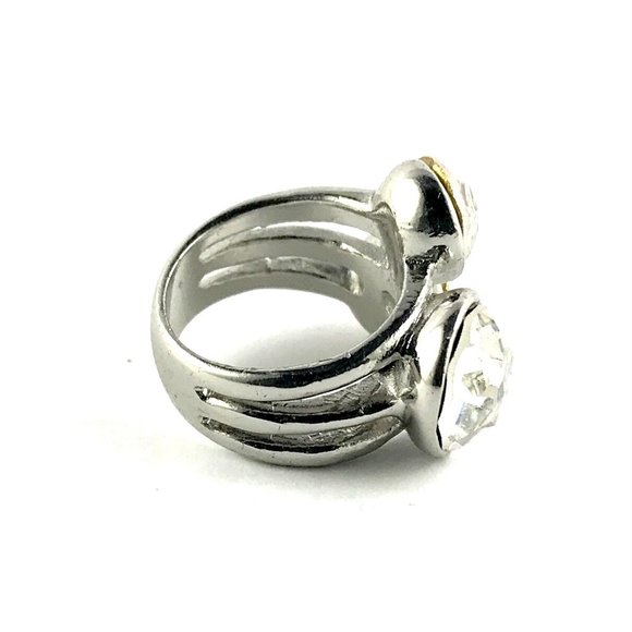 Cute Silver Tone CZ Ring Size 6 - Picture 2 of 4